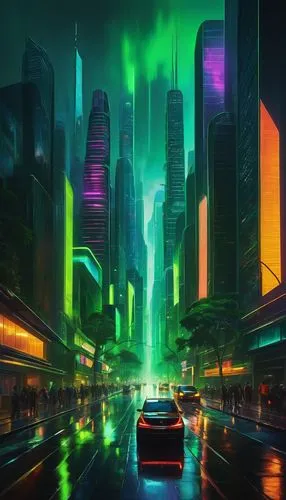 futuristic landscape,cybercity,cityscape,cyberpunk,colorful city,cybertown,city highway,fantasy city,guangzhou,world digital painting,green light,metropolis,patrol,futuristic,cyberscene,city scape,3d car wallpaper,cyberworld,car wallpapers,city at night,Art,Artistic Painting,Artistic Painting 35