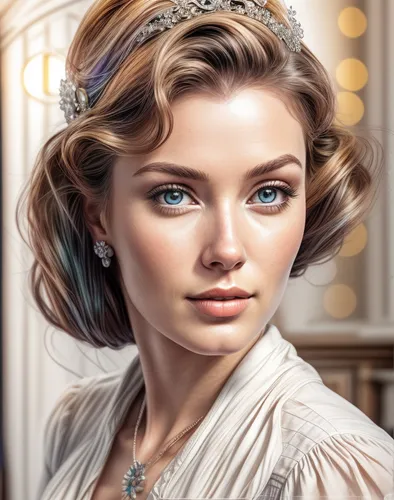 romantic portrait,diadem,bridal jewelry,jessamine,bridal accessory,elsa,fantasy portrait,victorian lady,world digital painting,cinderella,princess leia,princess crown,princess' earring,romantic look,queen anne,imperial crown,celtic queen,princess sofia,portrait background,digital painting