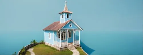 sunken church,little church,island church,miniature house,wooden church,church painting,photogrammetric,3d model,3d rendering,church faith,wayside chapel,black church,3d render,lifeguard tower,gereja,church bell,render,lighthouse,steeple,weathervane design,Photography,General,Realistic