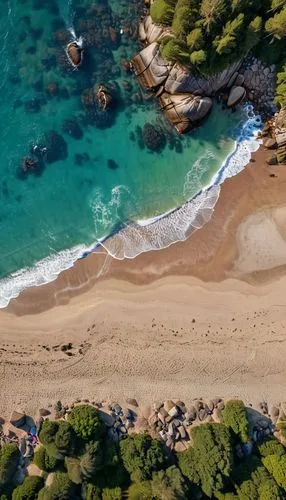 aerial view of beach,gokdeniz,kabak,greens beach,costa brava,corsica