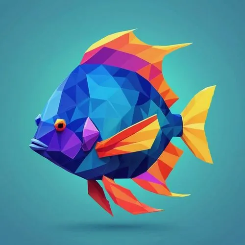 blue fish,snapfish,fishkind,poisson,fish,finfish,Unique,3D,Low Poly