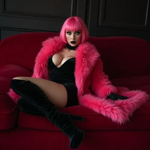 pink chair,minaj,fur,burlesque,nicki,xcx