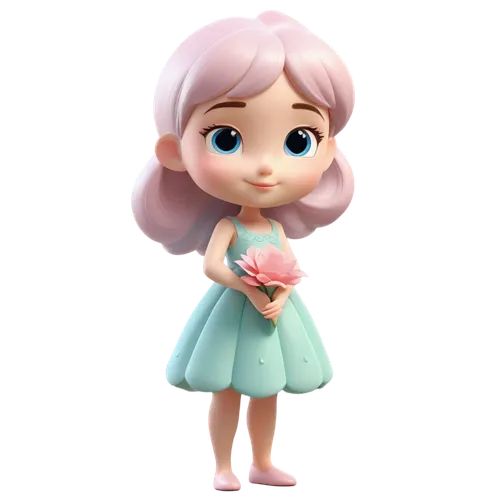 little girl fairy,rosa ' the fairy,little girl in pink dress,eloise,minirose,3d rendered,rosa 'the fairy,3d render,allura,cute cartoon character,soft pastel,marinette,suri,little girl twirling,agnes,3d model,dollfus,tinkerbell,little girl,a girl in a dress,Unique,3D,3D Character