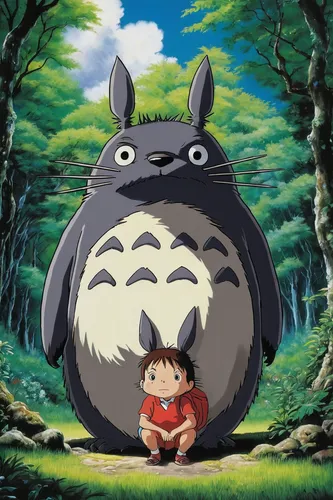 my neighbor totoro,studio ghibli,ori-pei,komajirou,protect,wild boar,uruburu,nori,round kawaii animals,round bale,robin egg,sumo wrestler,blob,rabbit owl,korokke,spherical,pekapoo,large egg,bean bag chair,guineapig,Illustration,Realistic Fantasy,Realistic Fantasy 33