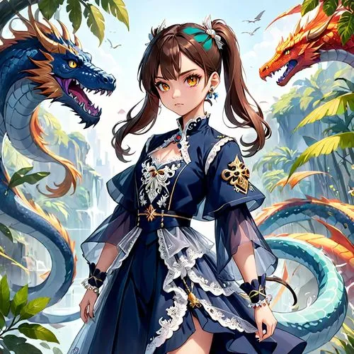 a girl with brown hair and glowing eyes is on a ship to a battle and can control dragons. she is the captain of all things and is a goddess of the world, stronger then all gods. she can control all el