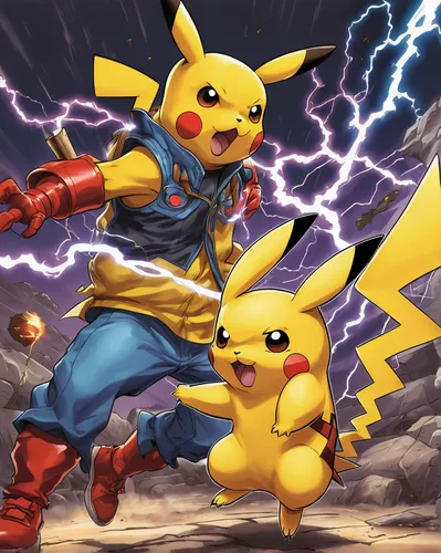 pika,pikachu,pokemon,pokémon,power-up,god of thunder,marvel comics,marvel of peru,thunderbolt,civil war,power icon,pokemon go,lightning bolt,comic characters,power cell,bolts,assemble,cg artwork,crossover,pokemongo,Illustration,Retro,Retro 02