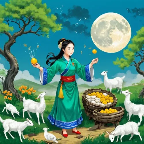 chuseok,moondragon,mid-autumn festival,hanfu,qibao,poornima,amaterasu,rongfeng,guobao,kuangyin,qilin,spring festival,qingyi,shepherdess,shunju,zhiyuan,purnima,qingxi,jiaozhi,diaochan,Unique,Design,Character Design