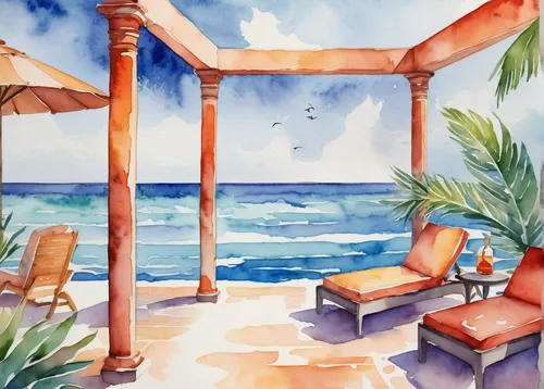 watercolor background,watercolor cafe,watercolor palm trees,watercolor painting,watercolor,watercolor tea shop,watercolor frame,watercolor sketch,watercolors,water color,watercolor paint,watercolor cocktails,watercolor tea,watercolour frame,watercolour,cabana,coffee watercolor,water colors,watercolor blue,beach chairs,Illustration,Paper based,Paper Based 25