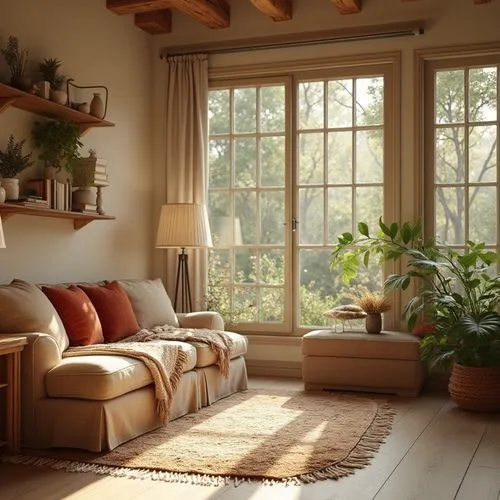 sunroom,living room,coziness,sitting room,livingroom,home interior,wooden windows,wood window,morning light,furnishings,soft furniture,coziest,home corner,sofa set,cozily,sofa,winter window,indoor,boho,window sill,Photography,General,Realistic