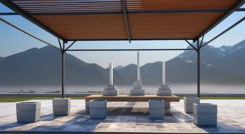 outdoor table and chairs,outdoor table,outdoor bench,cube stilt houses,ski facility,outdoor furniture,beer tables,cabana,smoking area,tea zen,3d rendering,roof terrace,roof landscape,solar cell base,benches,the observation deck,seating area,outdoor dining,barbecue area,boat dock,Photography,General,Realistic