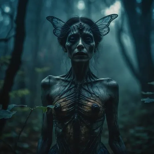 skinwalker,skinwalkers,unseelie,vnaf,the enchantress,huntress,tarjanne,faerie,dryad,forest animal,enchantress,faery,wendigo,ballerina in the woods,feral,sphynx,bodypainting,humanoid,shamanic,kittani,Illustration,Realistic Fantasy,Realistic Fantasy 02