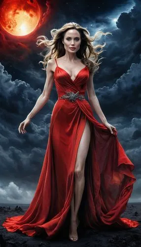 melisandre,scarlet witch,lady in red,fantasy picture,dhampir,etheria,Conceptual Art,Fantasy,Fantasy 30