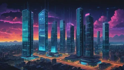 cybercity,cyberport,cybertown,skyscrapers,metropolis,futuristic landscape,cyberia,cyberworld,skyscraper,digitalism,ctbuh,cityscape,areopolis,megalopolis,synth,skyscraping,futuregen,megapolis,capcities,hypermodern,Conceptual Art,Sci-Fi,Sci-Fi 14