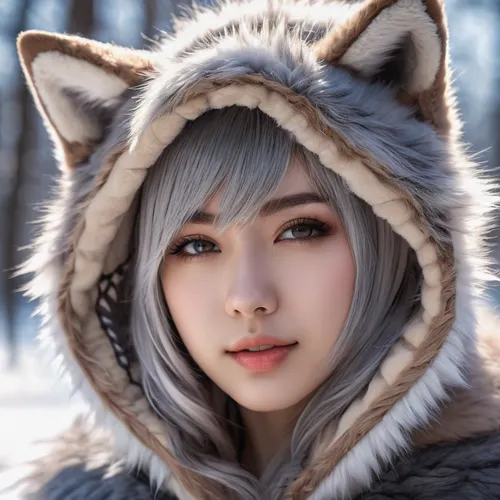 arctic fox,white fur hat,cute fox,gray wolf,malamute,kitsune,fur,eskimo,fur clothing,adorable fox,european wolf,husky,fox,silver fox,winter hat,winterblueher,sakhalin husky,fur coat,siberian,wolf,Photography,General,Natural