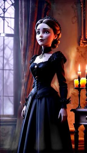 countess,miniaturist,gothic dress,victorian lady,gothic portrait,noblewoman,victorian,princess anna,doll's house,victoriana,gothic woman,victorian style,black queen,boudria,belle,headmistress,cosette,lady of the night,satine,duchesse,Unique,3D,3D Character