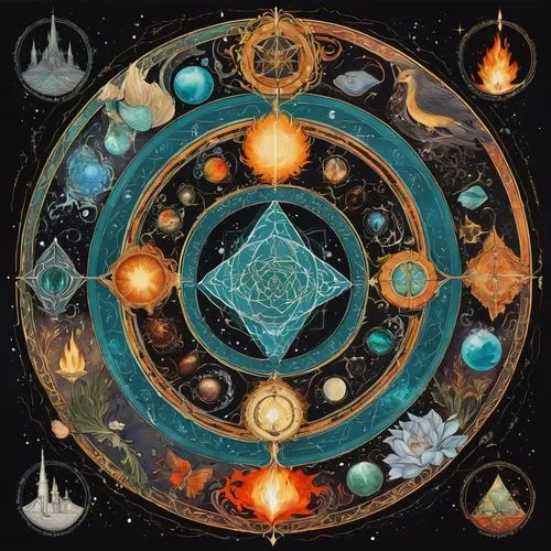 zodiac,five elements,silmarils,dharma wheel,signs of the zodiac,glass signs of the zodiac,elements,stargates,merkabah,alchemic,cosmography,sacred geometry,nakshatras,qabalah,alchemy,astrologers,rosicrucianism,earth chakra,oracular,alethiometer,Illustration,Paper based,Paper Based 16