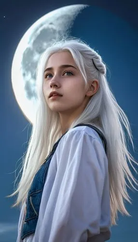 luna,herfstanemoon,moon and star background,fantasy portrait,lunar,moonbeam,show off aurora,aurora,violet head elf,half-moon,blue moon rose,male elf,hanging moon,elven,half moon,winterblueher,moon,moonlit,white rose snow queen,the moon,Photography,General,Realistic