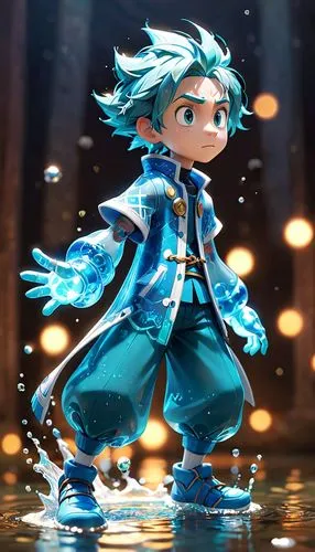 monsoon banner,aqua,sea god,water-the sword lily,cg artwork,blue rain,merfolk,neptune,2d,god of the sea,sea man,blue fish,water liles,killua,e-flood,underwater background,summoner,pike,killua hunter x,rainmaker,Anime,Anime,Cartoon