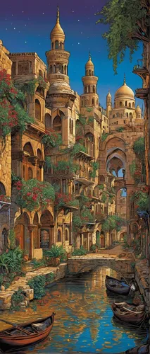 cairo,constantinople,jaisalmer,ancient city,aswan,mediterranean,venetian,rajasthan,arabic background,the cairo,escher village,medina,rem in arabian nights,karnak,genesis land in jerusalem,madinat,dubai creek,baghdad,oasis,damascus,Illustration,American Style,American Style 04