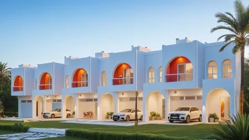 two car parking spaces are lit by red arch windows,baladiyat,saadiyat,fresnaye,holiday villa,durra,luxury property,khaimah,mubadala,largest hotel in dubai,luxury home,ajman,damac,djerba,madinat,nasimi