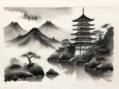 oriental painting,mengzi,cool woodblock images,yiping,qingcheng,baishi,Illustration,Paper based,Paper Based 30