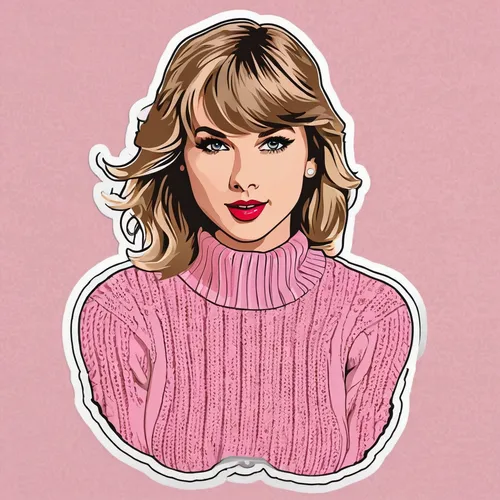 pink vector,pink background,pop art style,girl-in-pop-art,vector art,edit icon,vector illustration,tayberry,embroidered,sweatshirt,paper clip art,fashion vector,pop art girl,baby pink,vector graphic,color pink,pink flamingo,sweater,color pink white,long-sleeve,Unique,Design,Sticker