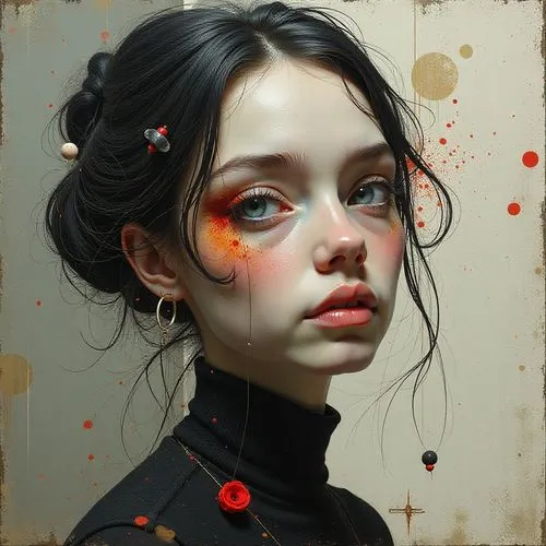 fantasy portrait,lacombe,heatherley,nestruev,mystical portrait of a girl,geisha girl