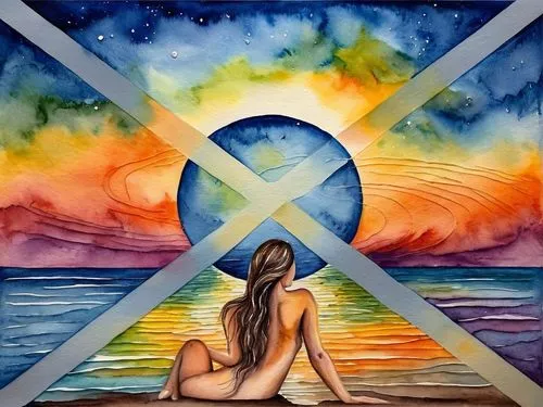 saltire,solar plexus chakra,mediterranee,xs,kundalini,mediterraneo,ix,beach background,earth chakra,xhevat,watercolor background,xxiii,indigenous painting,aquarius,xxxii,xv,sx,meditator,meditative,x,Illustration,Paper based,Paper Based 24