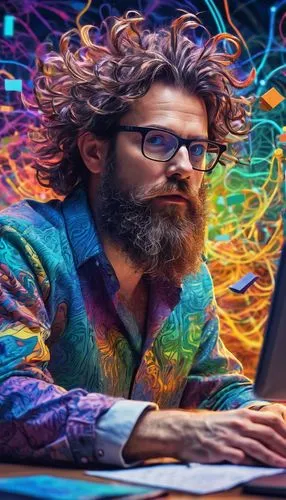 man with a computer,computer art,computer business,computerization,computerologist,computer freak,computer graphic,blur office background,computational thinking,computer science,computerizing,neon human resources,computer addiction,photoshop school,computerize,computerisation,computer graphics,cybersurfing,computational,technologist,Conceptual Art,Oil color,Oil Color 23