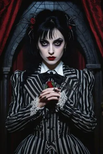 gothic portrait,queen of hearts,gothic fashion,gothic woman,dark gothic mood,gothic style,marionette,gothic,goth woman,gothic dress,ringmaster,mime,goth whitby weekend,goth like,vampire lady,pierrot,goth subculture,vampire woman,victorian lady,dark art,Illustration,Realistic Fantasy,Realistic Fantasy 41