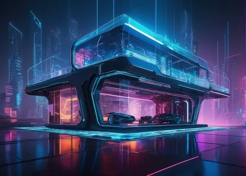 electrohome,cybercity,tron,futuristic,cybertown,cyberport,synth,cube background,cube house,futuristic landscape,cyberia,hypermodern,cubic,futuristic architecture,cubic house,cyberpunk,polara,cyberscene,cubes,futuristic art museum,Conceptual Art,Oil color,Oil Color 07