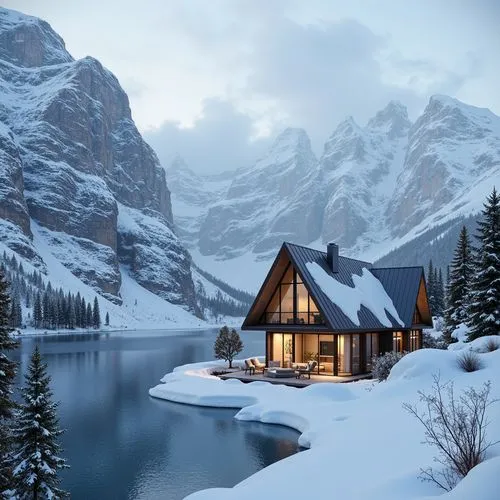 house in mountains,the cabin in the mountains,house in the mountains,winter house,mountain hut,mountain huts,lake moraine,emerald lake,house with lake,beautiful home,snowy landscape,snow shelter,alpine hut,snow house,canadian rockies,winter lake,snow landscape,snowy mountains,winter landscape,chalet