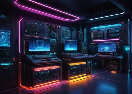 spaceship interior,ufo interior,computer room,cyberscene,mainframes,computerized,synth,80's design,scifi,cyberspace,computerworld,game room,cyberpunk,polybius,cyberia,futuristic,the server room,sci - fi,supercomputer,voxel,Conceptual Art,Oil color,Oil Color 09