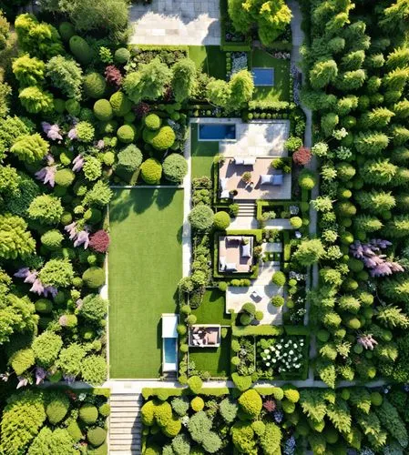 Landscape Design,an aerial view of trees and lawns in the forest,bird's-eye view,drone view,bendemeer estates,drone shot,dji spark,drone image,Photography,General,Realistic