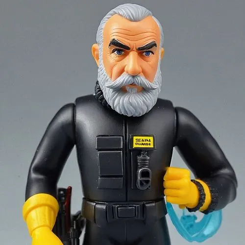 Sean connery with a great big beard in a scuba,a man with a gun in his hand and a gun in his other hand,connery,gargamel,zissou,bernanos,action figure,actionfigure,Unique,3D,Garage Kits