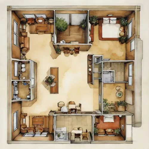 floorplan home,an apartment,floorplans,habitaciones,apartment,shared apartment,Illustration,Realistic Fantasy,Realistic Fantasy 14