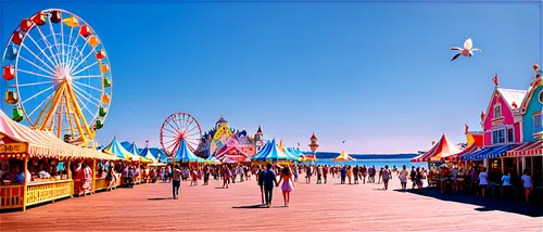 santa monica pier,coney island,annual fair,fairground,carrousel,playland,funland,funfair,carousels,boardwalk,carrouges,western fair,navy pier,foire,keansburg,amusement park,oktoberfest background,brighton pier,volksfest,carousel,Conceptual Art,Fantasy,Fantasy 24