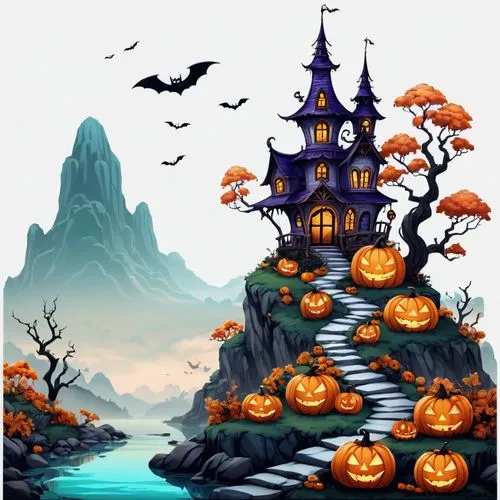 halloween background,halloween border,halloween wallpaper,halloween scene,halloween illustration,halloween poster,Illustration,Abstract Fantasy,Abstract Fantasy 11