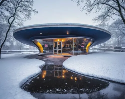 futuristic art museum,snowhotel,snow shelter,futuristic architecture,niemeyer,futuroscope,zoetermeer,amstelveen,hilversum,snow ring,skylon,melkweg,espoo,soederberg,planetariums,flying saucer,winterplace,rotterdamsche,eindhoven,winterland,Unique,Pixel,Pixel 04