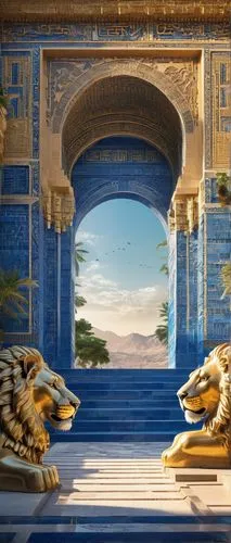 egyptian temple,lion capital,lion fountain,artemis temple,water palace,leptis,leos,protohistoric,palace of knossos,kshetra,greek temple,goldlion,dynasties,sphinxes,arabic background,white temple,3d background,royal tombs,two lion,royal tiger,Conceptual Art,Sci-Fi,Sci-Fi 04