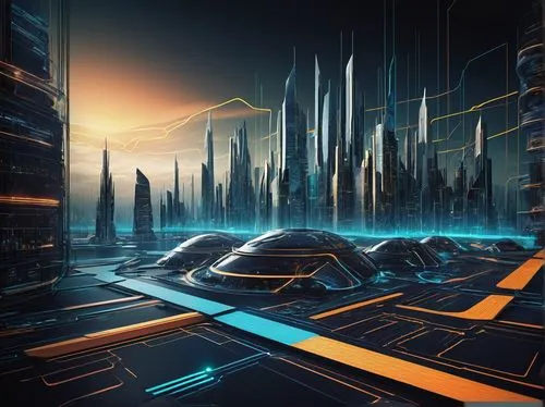 futuristic landscape,cybercity,arcology,futuristic architecture,cybertown,tron,cyberport,homeworlds,homeworld,coruscant,futuristic,sci - fi,scifi,cyberworld,cyberia,futuristic art museum,cyberscene,cybertron,sci fi,superhighways,Art,Artistic Painting,Artistic Painting 28