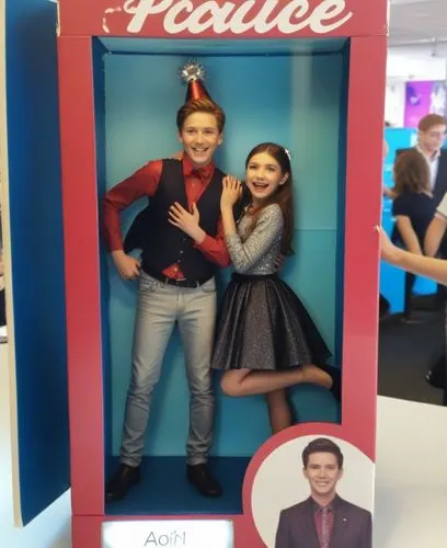 a fake couple in a po booth at an convention,social,peddie,payden,polonaise,ponnelle,scottoline