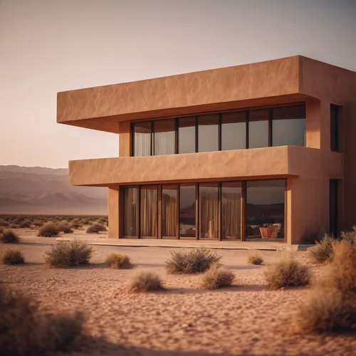 dunes house,3d rendering,dune ridge,render,cubic house,crescent dunes,san dunes,admer dune,mojave,mid century house,the desert,modern architecture,desert landscape,beach house,3d render,desert,modern house,jewelry（architecture）,frame house,desert desert landscape,Photography,General,Cinematic