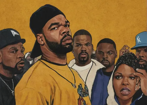 Describe a tense moment when Method Man is about to face off against a formidable opponent in a rap battle, showcasing his sharp wit and undeniable talent.,ice cube,hip hop music,rappers,blue print,al