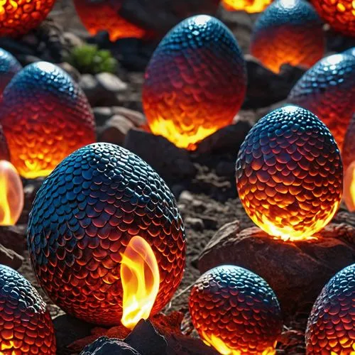 lava balls,colorful eggs,lava stones,lava,colored eggs,coals,Photography,General,Realistic