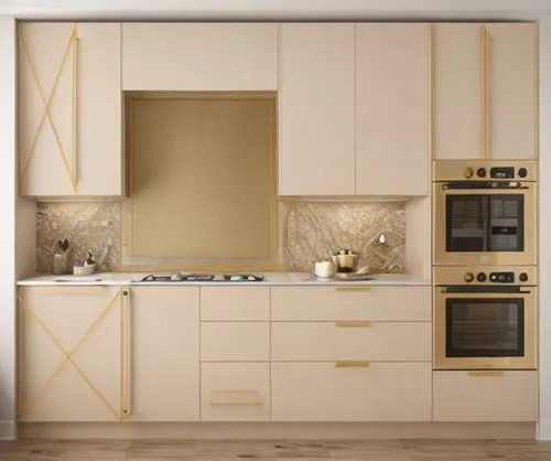 Modern kitchen with gold handles in the color of the Sahara, wall covering with beige and gold veins,kitchen design,kitchen cabinet,modern kitchen interior,modern kitchen,cabinetry,kitchen interior,mo