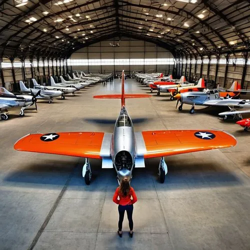 supersonic aircraft,lockheed t-33,northrop t-38 talon,hangar,supersonic fighter,fighter aircraft,model aircraft,red arrow,rows of planes,stinson reliant,aerospace engineering,model airplane,aerobatic,jet aircraft,shenyang j-6,siai-marchetti sf.260,douglas dc-3,sport aircraft,airbase,aviation,Photography,General,Realistic