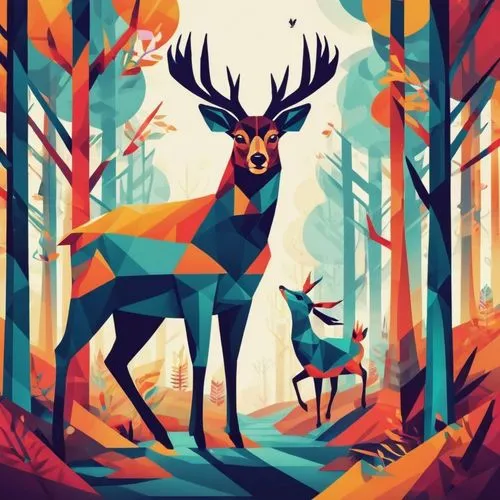 deer illustration,forest animals,deer drawing,stag,deer,forest animal,Illustration,Vector,Vector 17