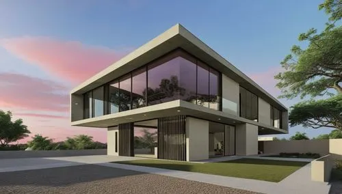 modern house,3d rendering,modern architecture,revit,cubic house,residential house,Photography,General,Realistic