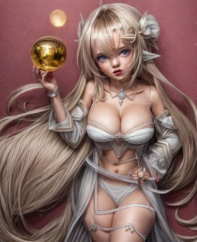 sweet, beautiful young woman,kotobukiya,golden apple,crystal ball,female doll,doll figure,crystal ball-photography,eris,frula,3d figure,painter doll,fantasy girl,anime 3d,artist doll,venus,christmas f